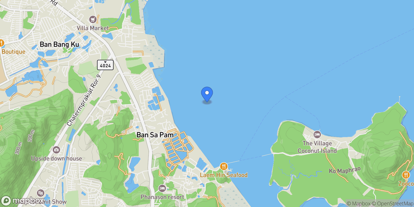 Map showing RPM Two Bedroom Penthouse Two Bedroom Penthouse at Royal Phuket Marina for Boating Enthusiasts, Mueang Phuket, 83, Ko Kaeo, Phuket, Thailand.