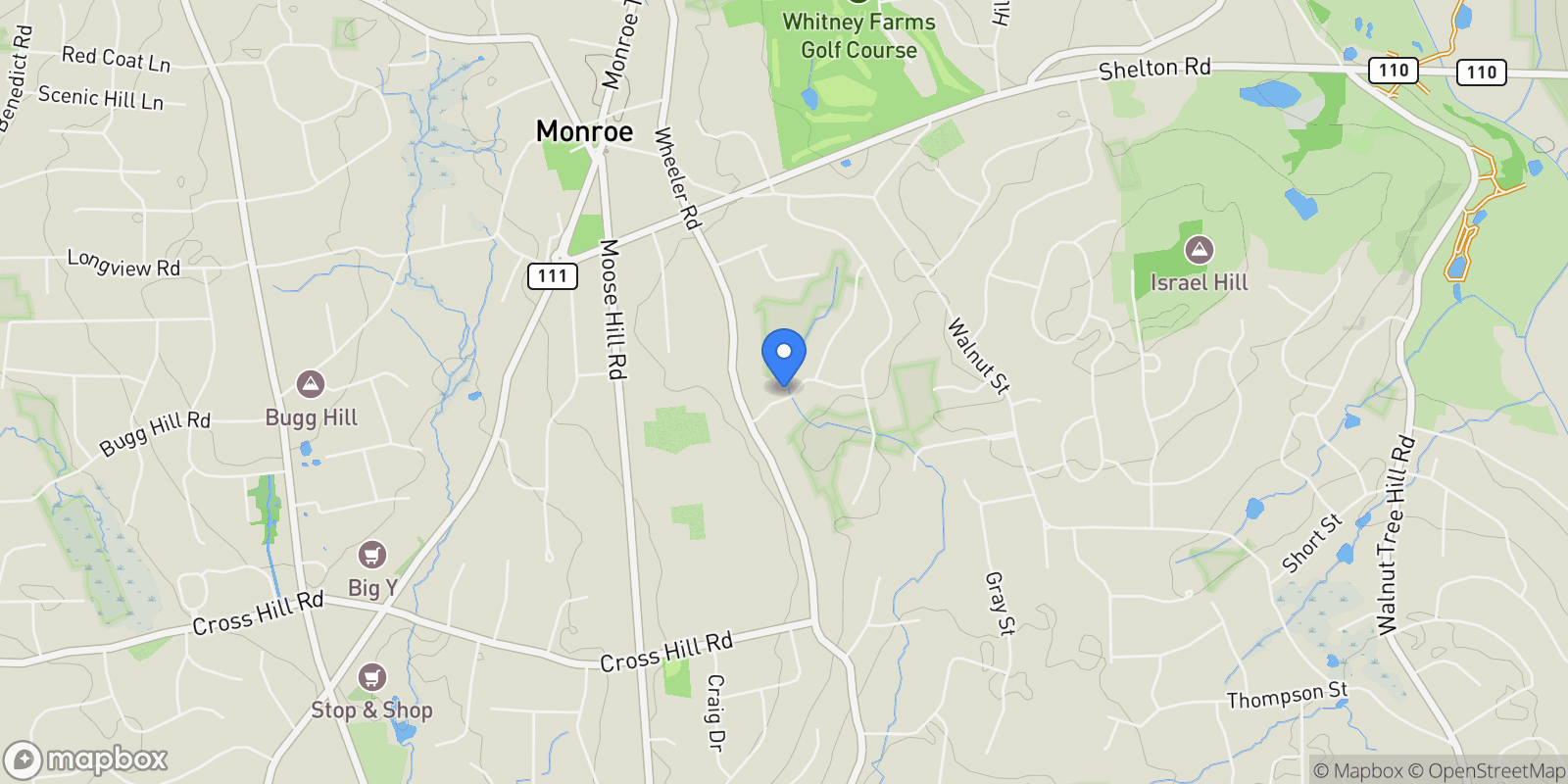 Map showing 40 Winthrop Place, Monroe, CT 06468, Monroe, Connecticut, United States.