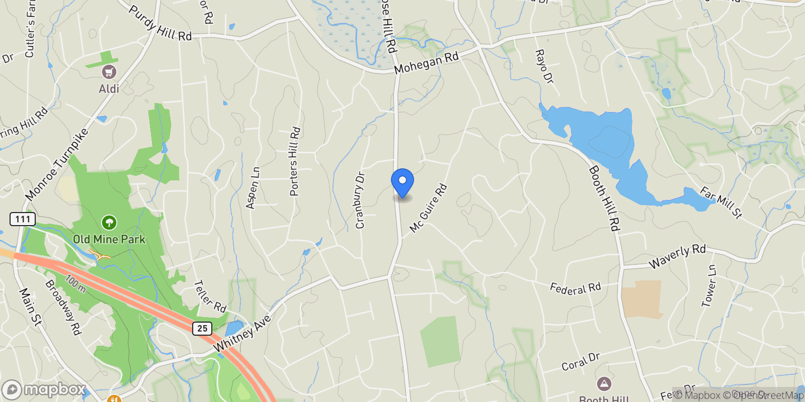 Map showing 36 Moose Hill Road, Trumbull, CT 06611, Trumbull, Connecticut, United States.