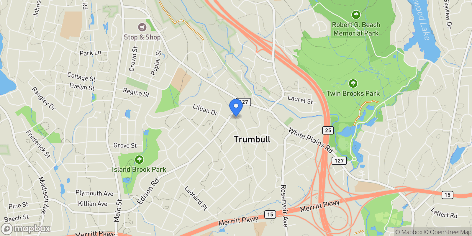 Map showing 8 Moorland Road, Trumbull, CT 06611, Trumbull, Connecticut, United States.