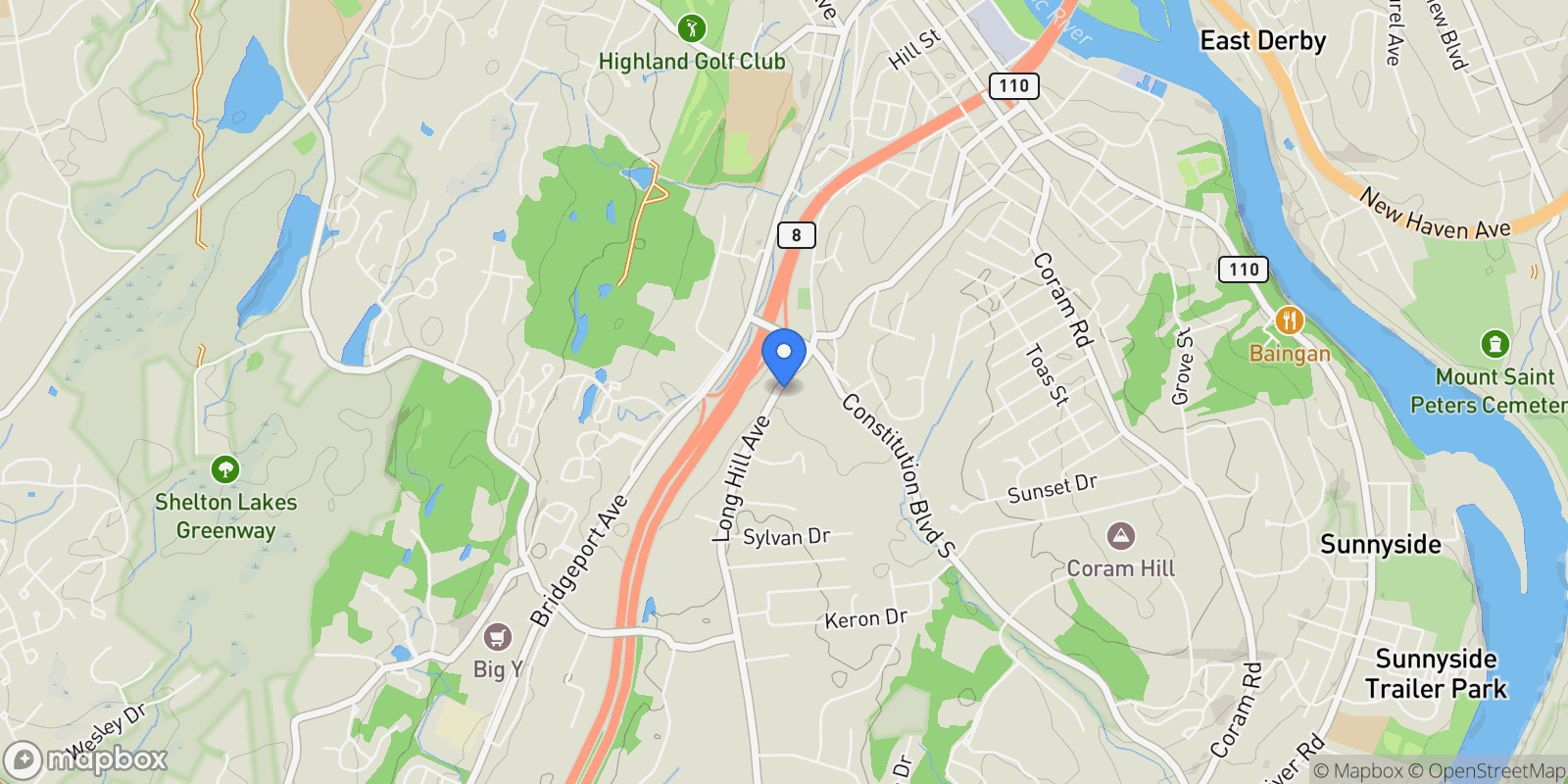 Map showing 356 & 358 Long Hill Avenue, Shelton, CT 06484, Shelton, Connecticut, United States.