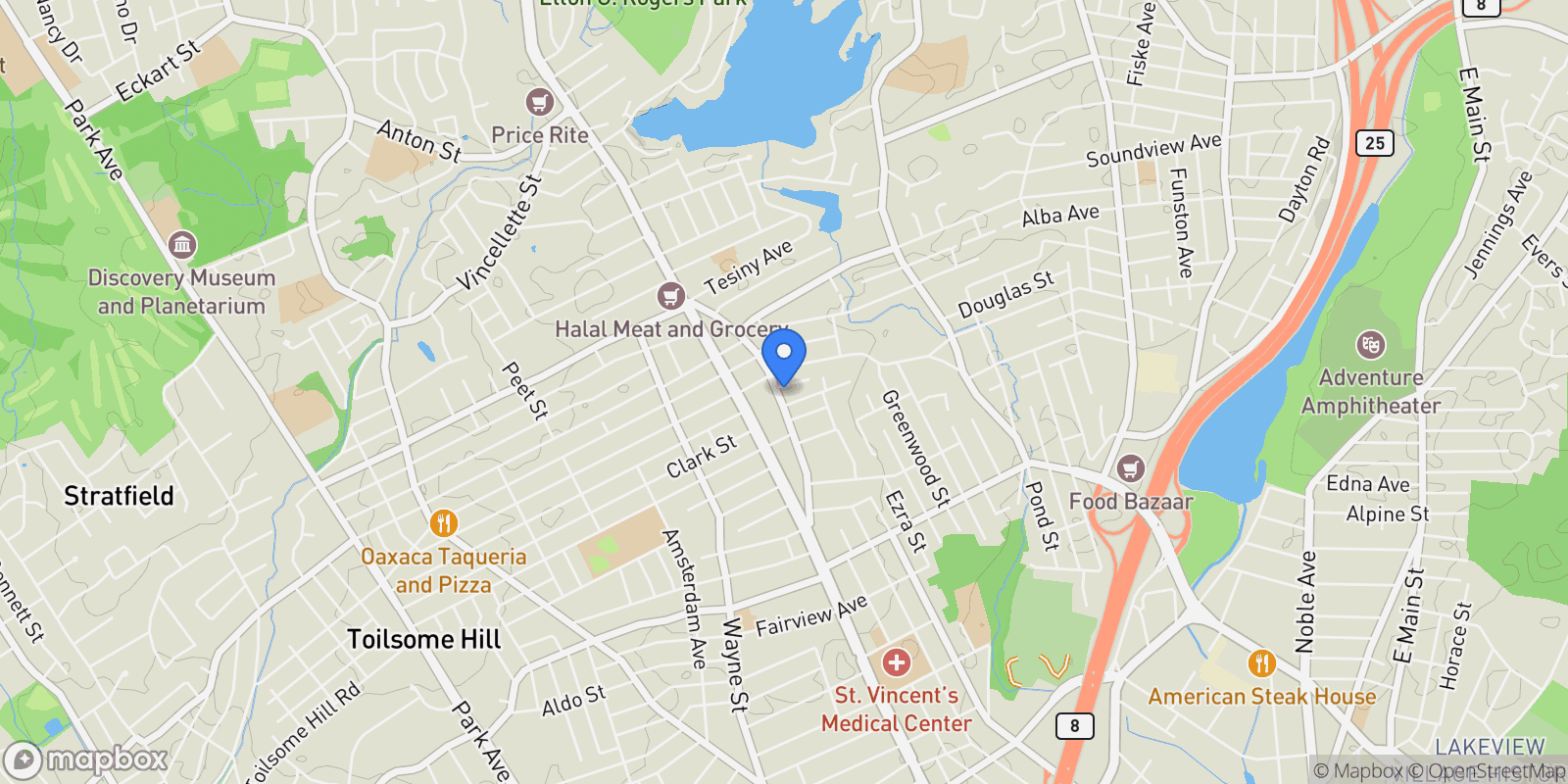 Map showing 354 Beechmont Avenue, Bridgeport, CT 06606, Bridgeport, Connecticut, United States.