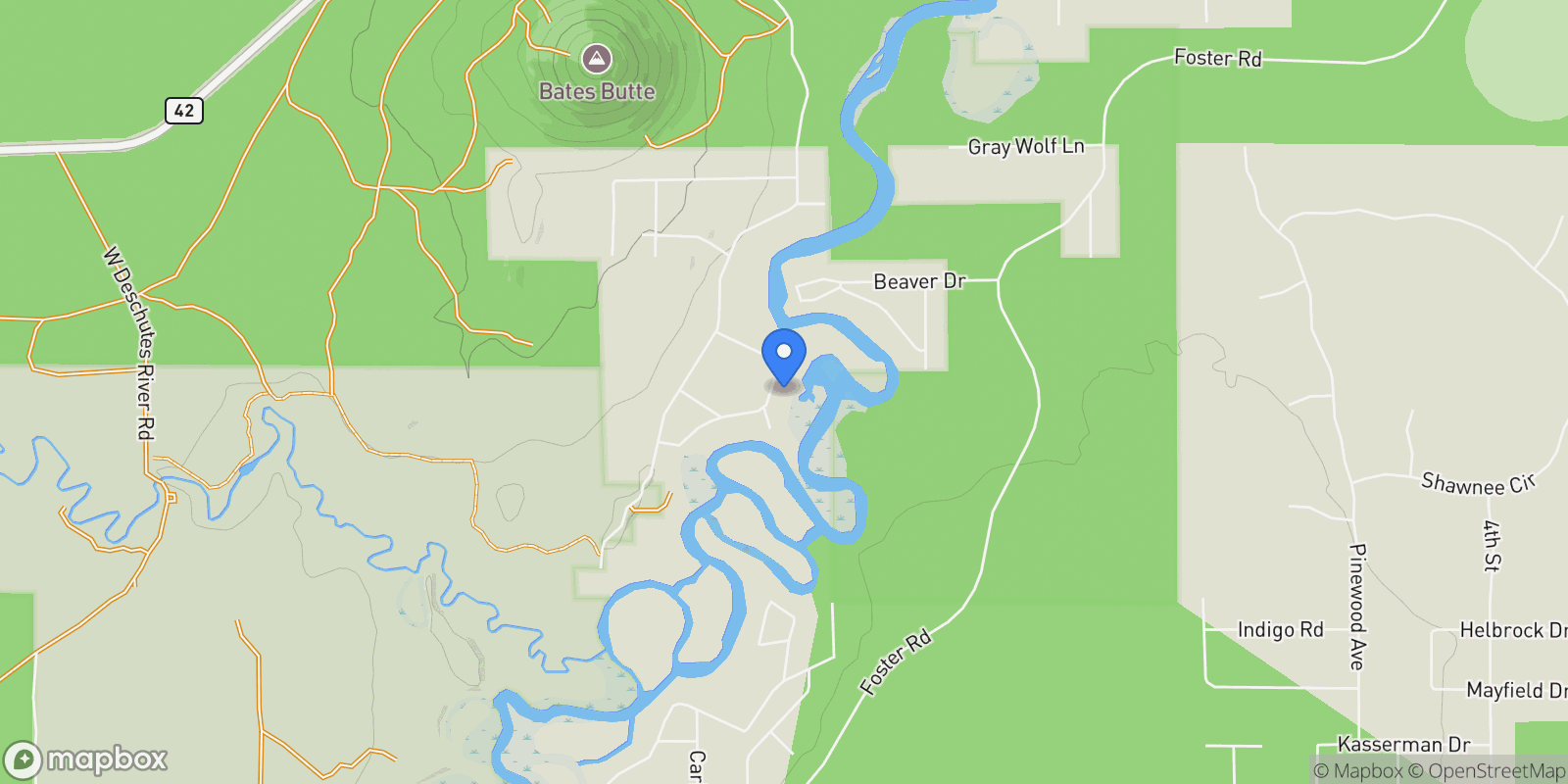 Map showing 54990 Mallard Drive , Bend, OR 97707, Sunriver, Oregon, United States.