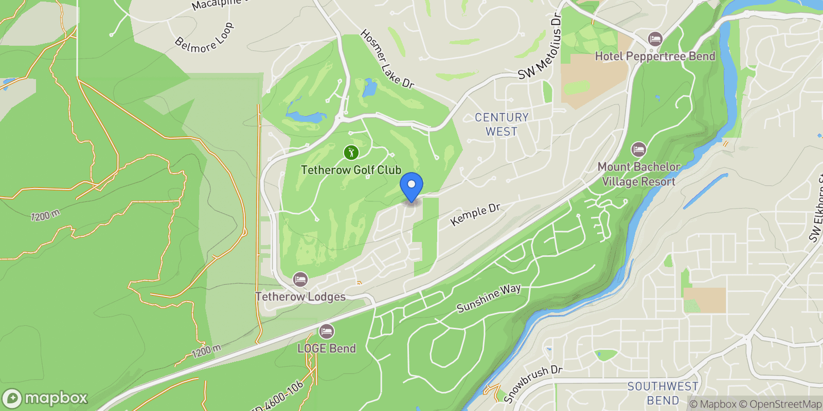 Map showing 61379 Lost Hollow Loop, Bend, OR 97702, Bend, Oregon, United States.