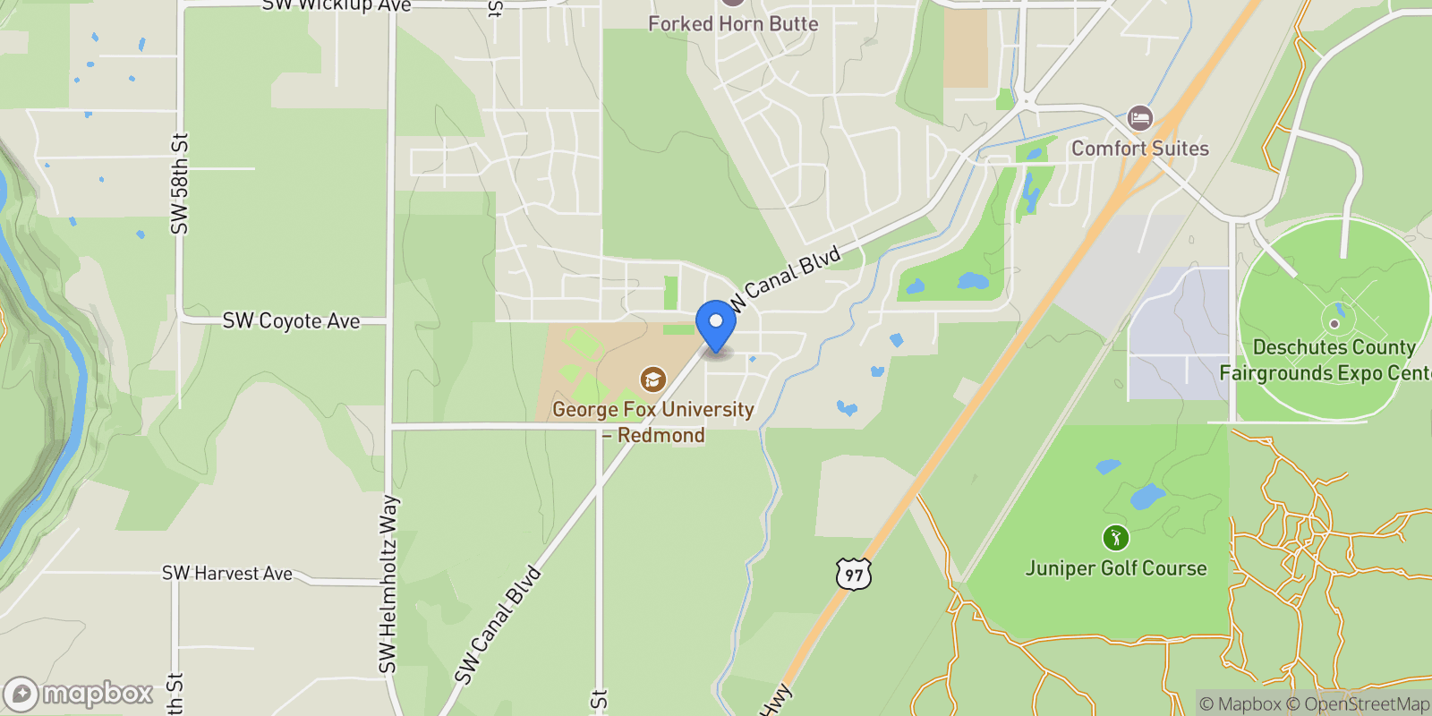 Map showing 3876 SW Coyote Lane , Redmond, OR 97756, Redmond, Oregon, United States.