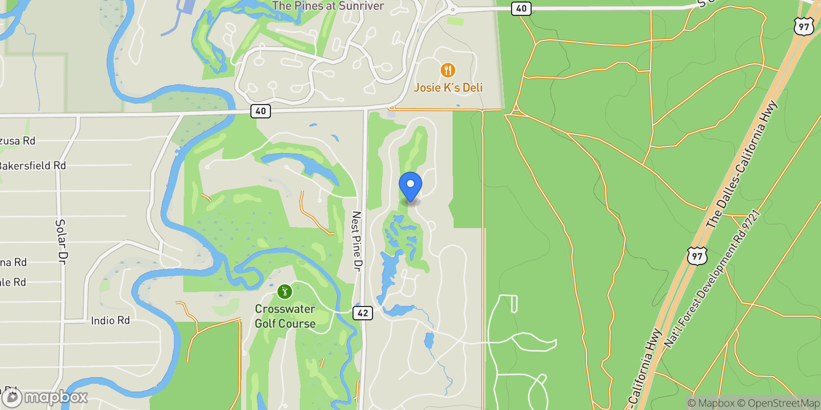 Map showing 56936 Dancing Rock Loop #Lot 32 , Bend, OR 97707, Sunriver, Oregon, United States.