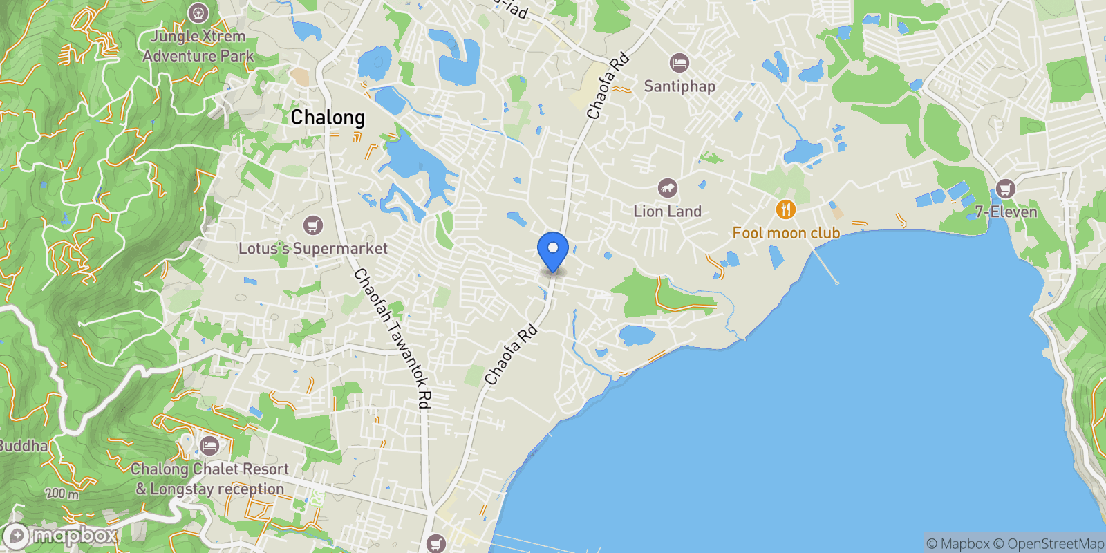 Map showing Chalong, Mueang Phuket District, Phuket, Thailand, Chalong, Phuket, Thailand.