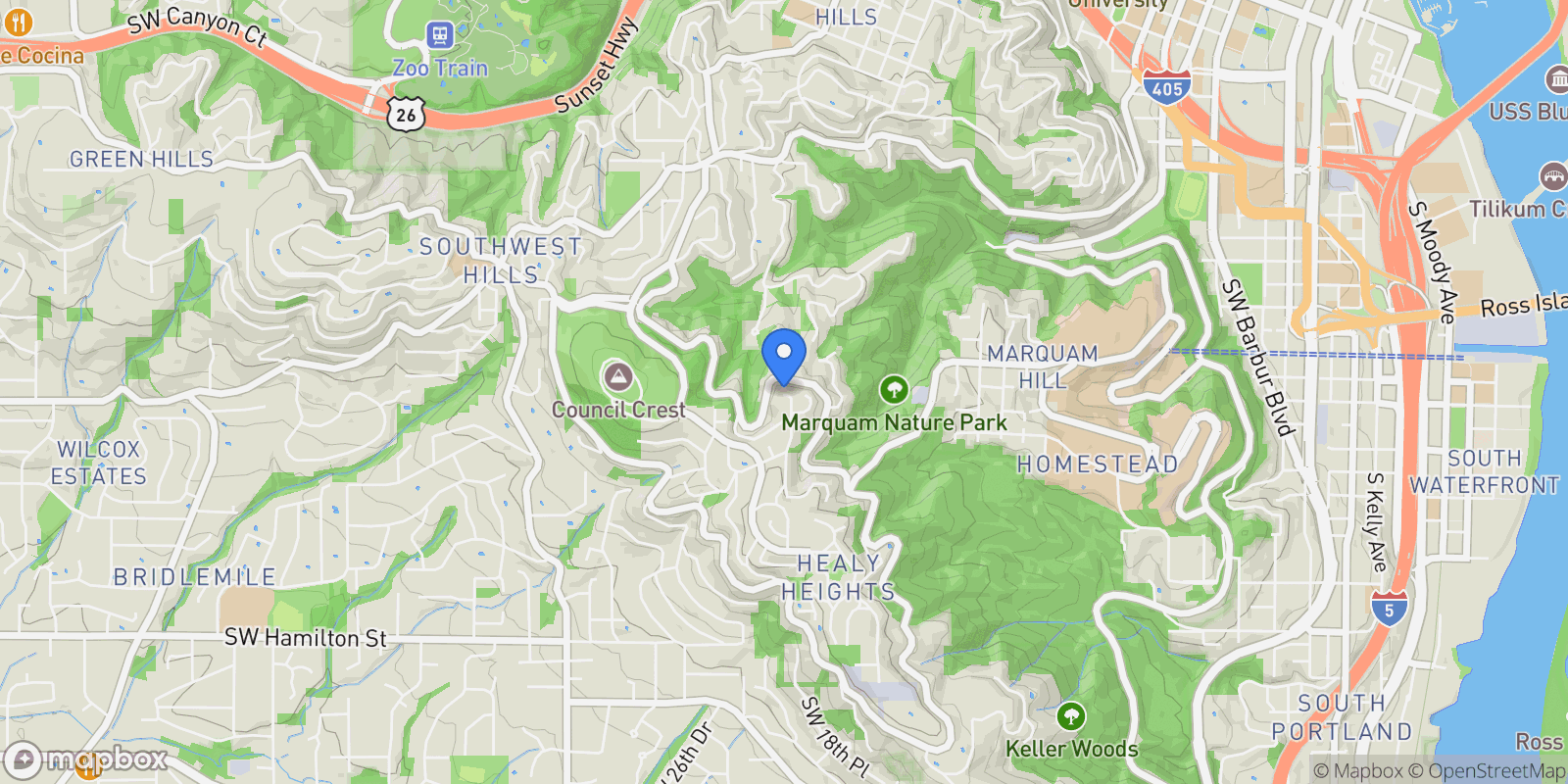 Map showing 3534 SW Gale Ave, Portland, OR 97239, Portland, Oregon, United States.