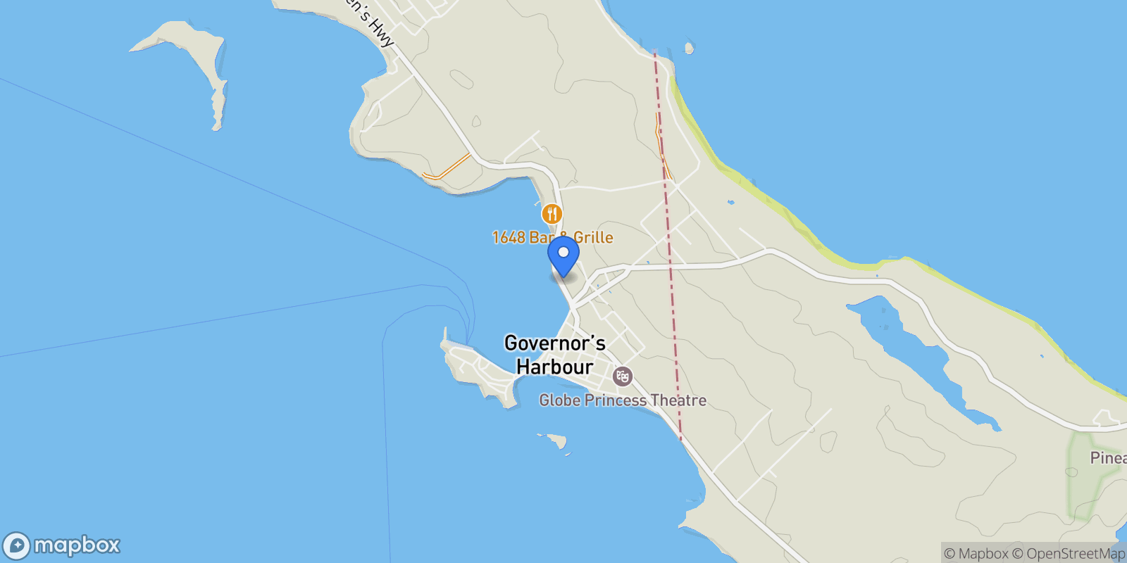 Map showing Paradise Found , Governors Harbour, CE, Governor's Harbour, The Bahamas.