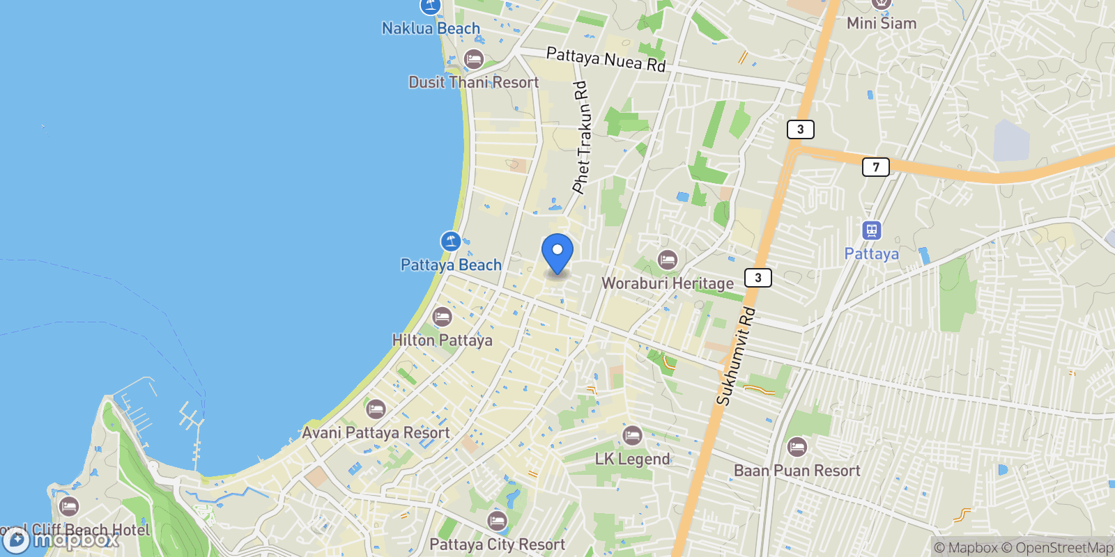 Map showing 41 Moo 9 Nongprue, Pattaya City, Chon Buri, Thailand.
