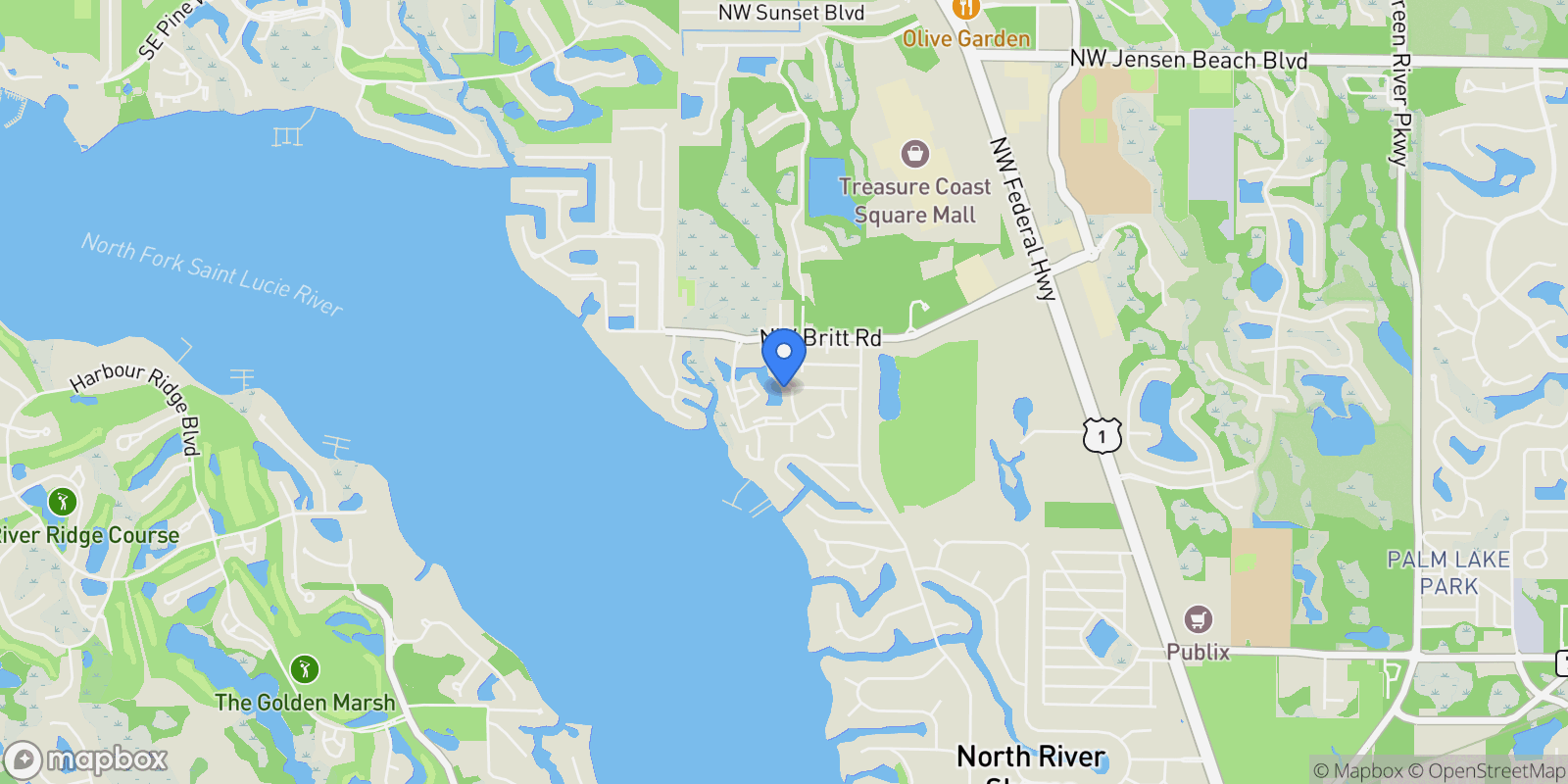 Map showing 2210 NW 20th Avenue, Stuart, Florida, United States.