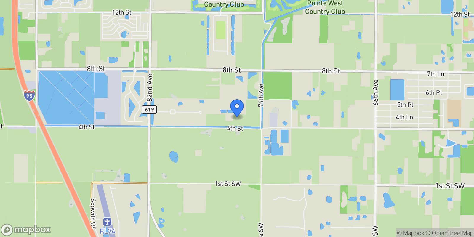 Map showing 7625 Polo Square Square, Vero Beach, Florida, United States.