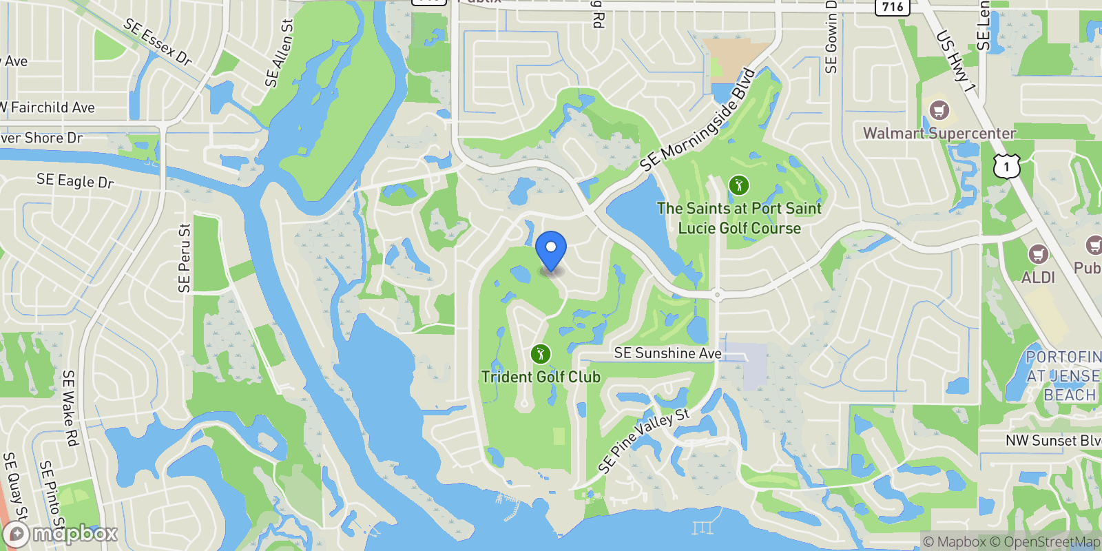 Map showing 2940 SE Treasure Island Road, Port St. Lucie, Florida, United States.