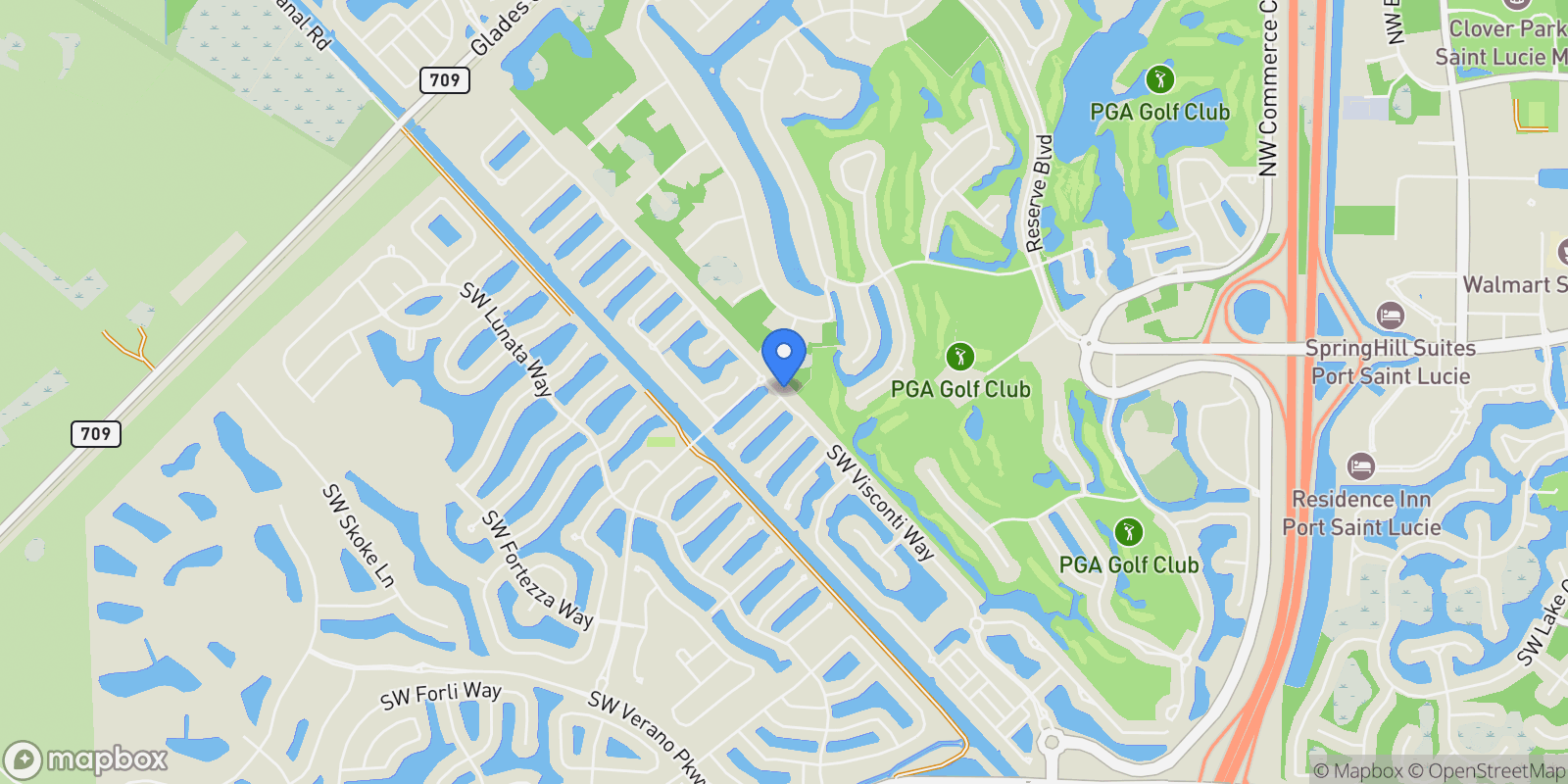 Map showing 10879 SW Visconti Way, Port St. Lucie, Florida, United States.