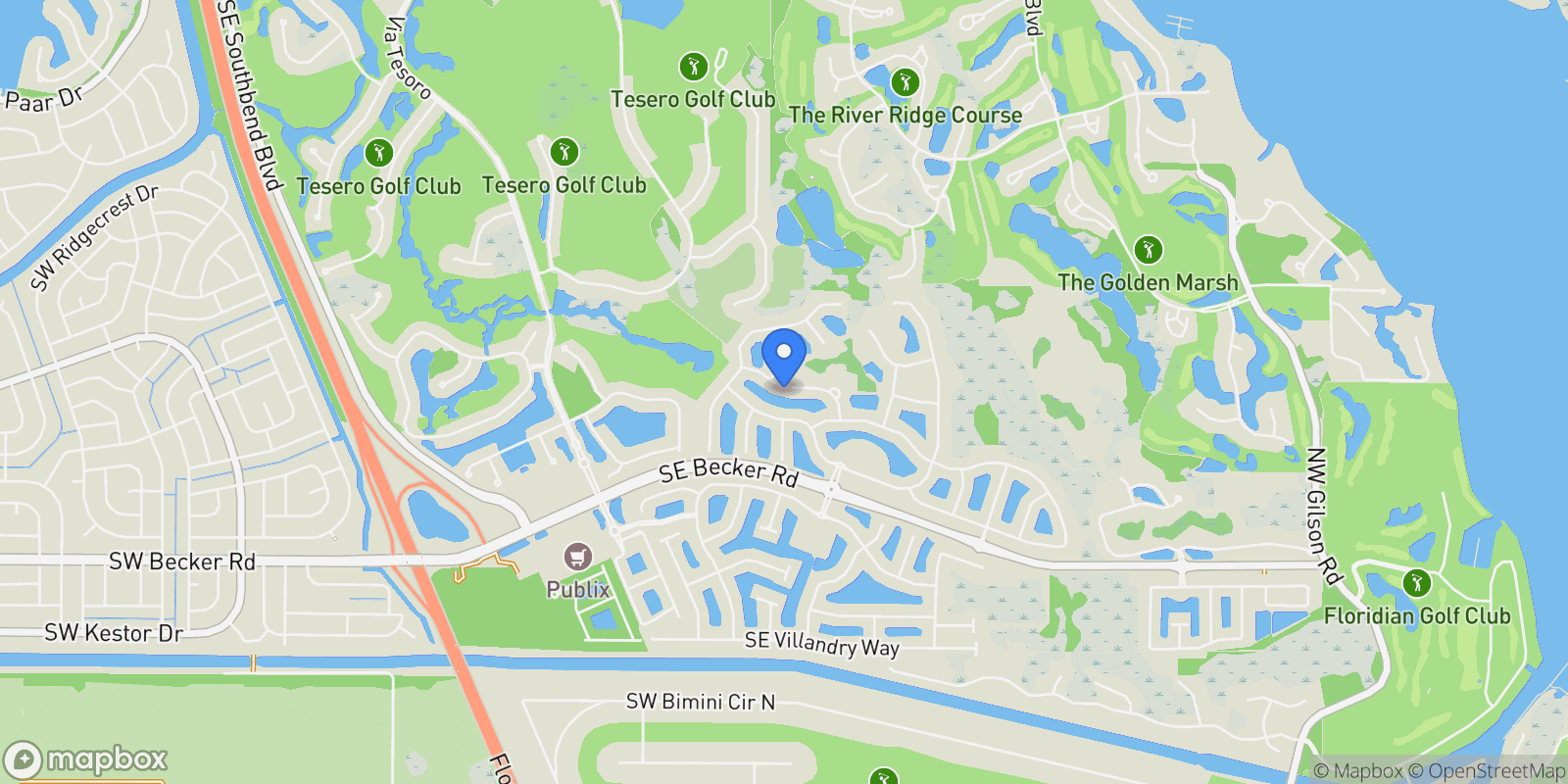 Map showing 792 SE Bloomfield Road, Port St. Lucie, Florida, United States.