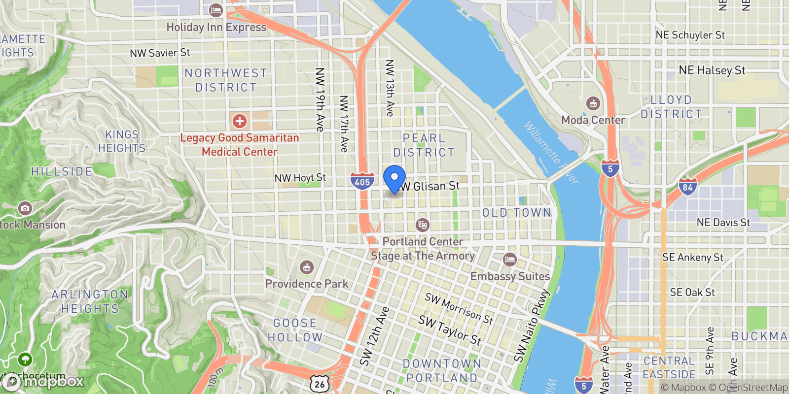 Map showing 416 NW 13th Ave #410, Portland, OR 97209, Portland, Oregon, United States.