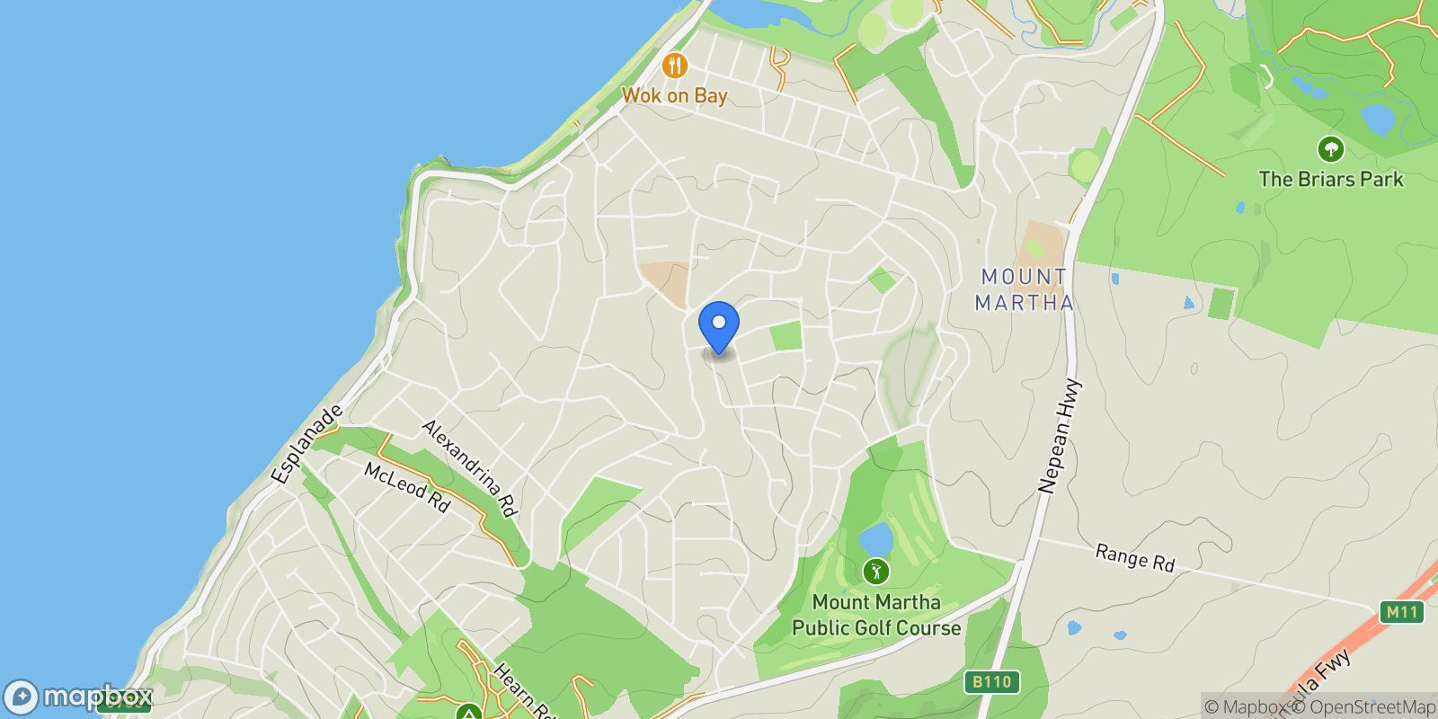 Map showing 5 Dorset Rd, Mount Martha VIC 3934, Australia, Mount Martha, Victoria, Australia.