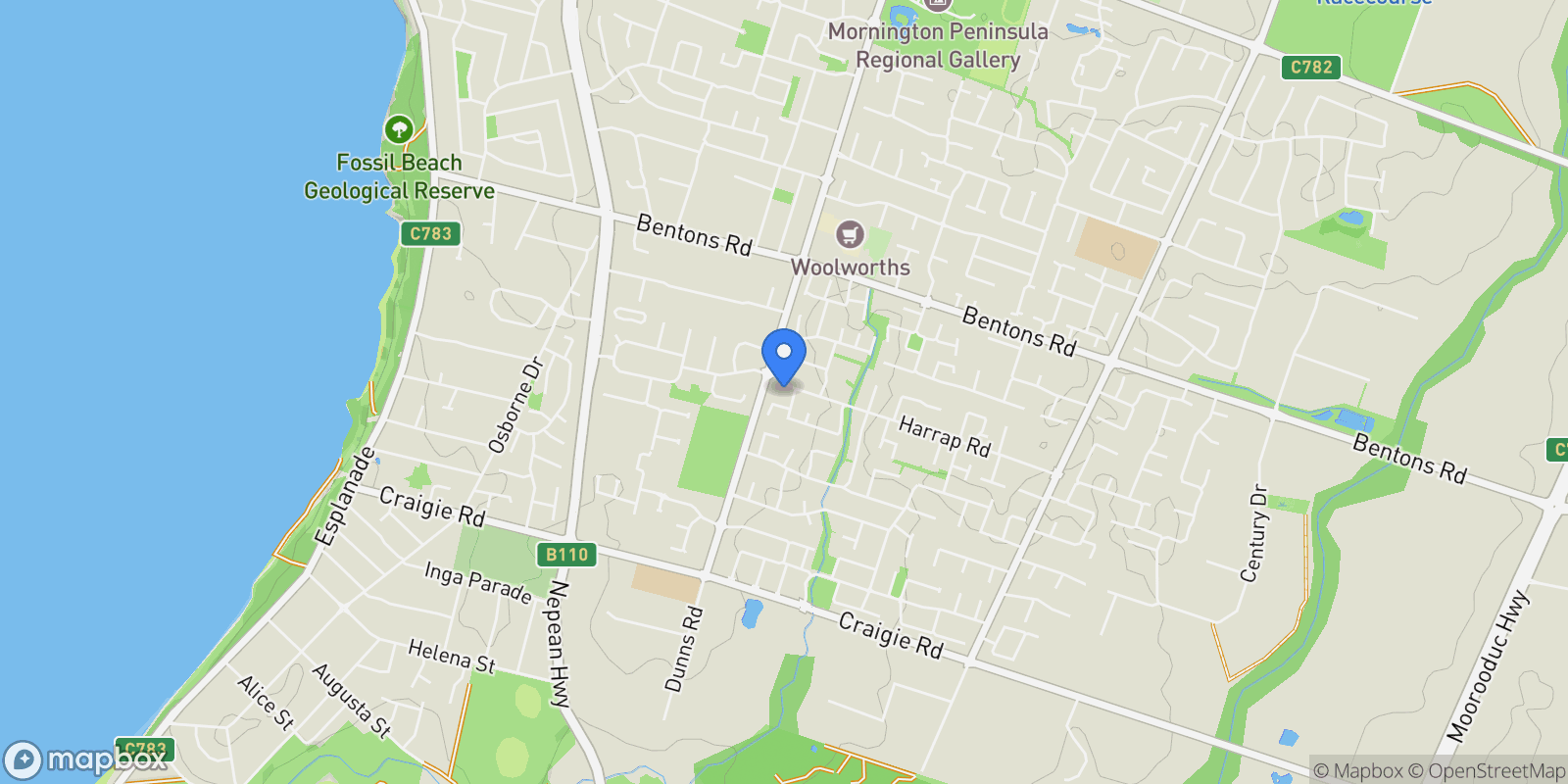 Map showing 6 Harrap Rd, Mount Martha VIC 3934, Australia, Mount Martha, Victoria, Australia.