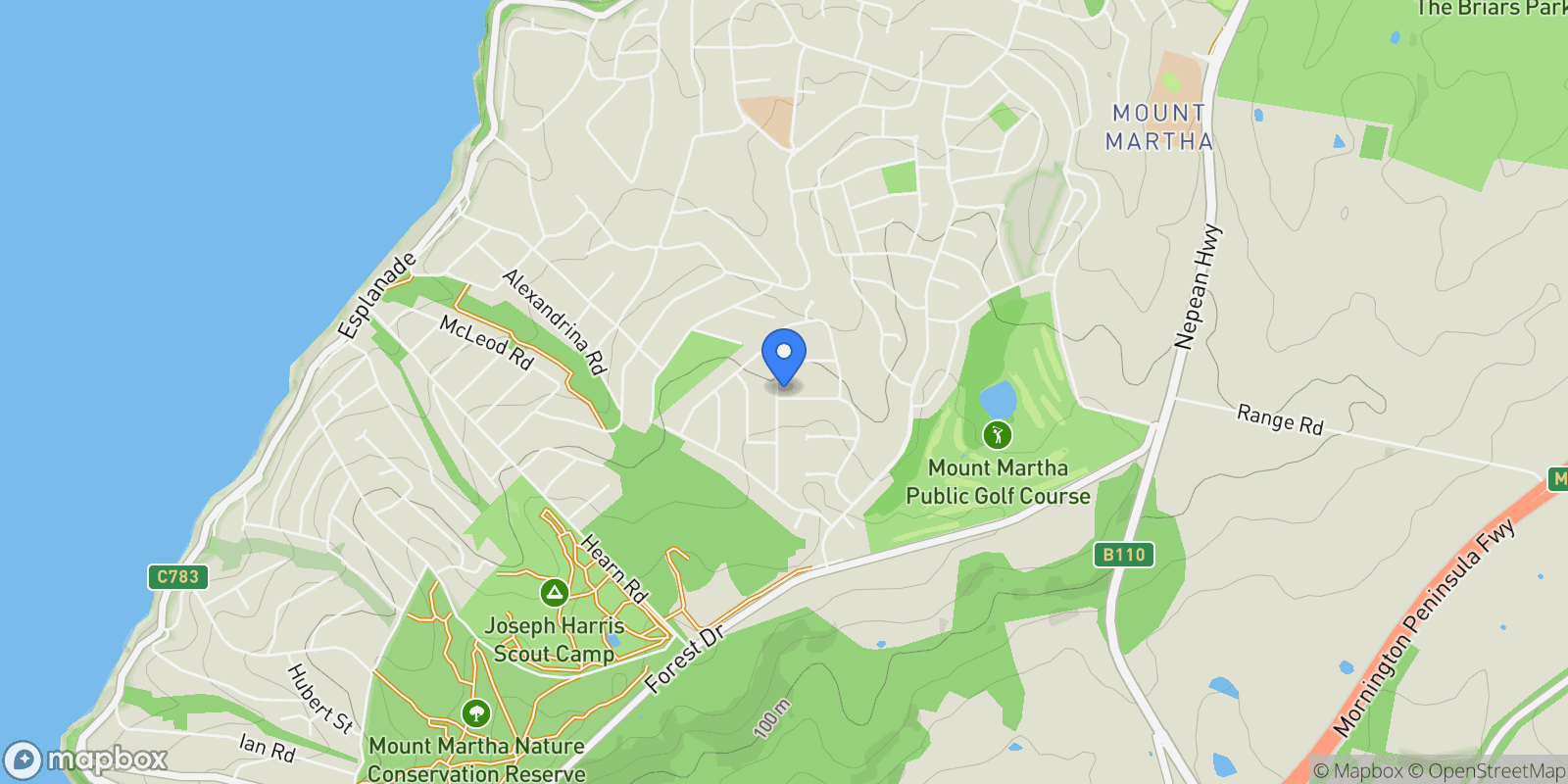 Map showing 42 Hove Rd, Mount Martha VIC 3934, Australia, Mount Martha, Victoria, Australia.