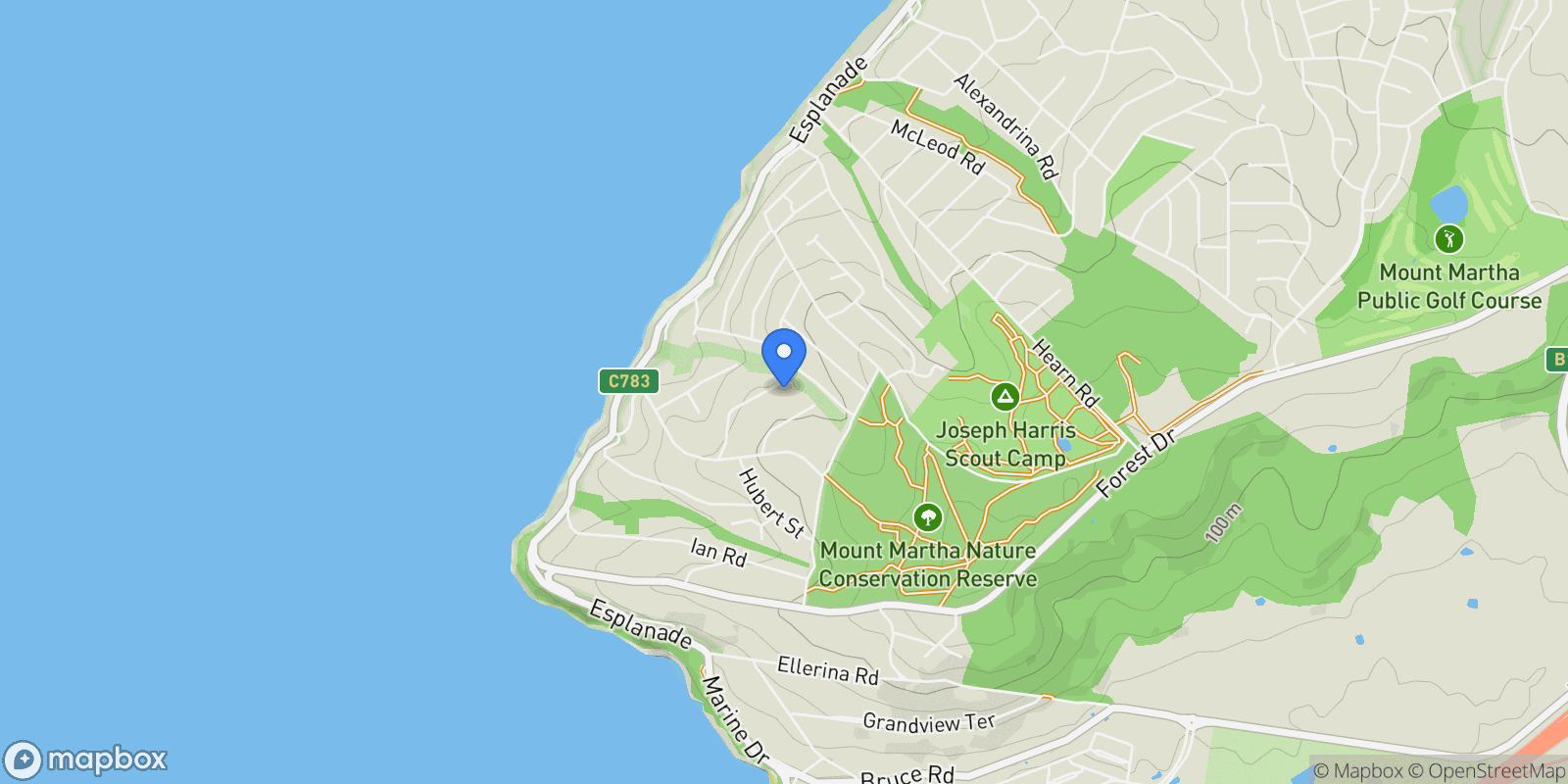 Map showing 21 Shearwater Dr, Mount Martha VIC 3934, Australia, Mount Martha, Victoria, Australia.