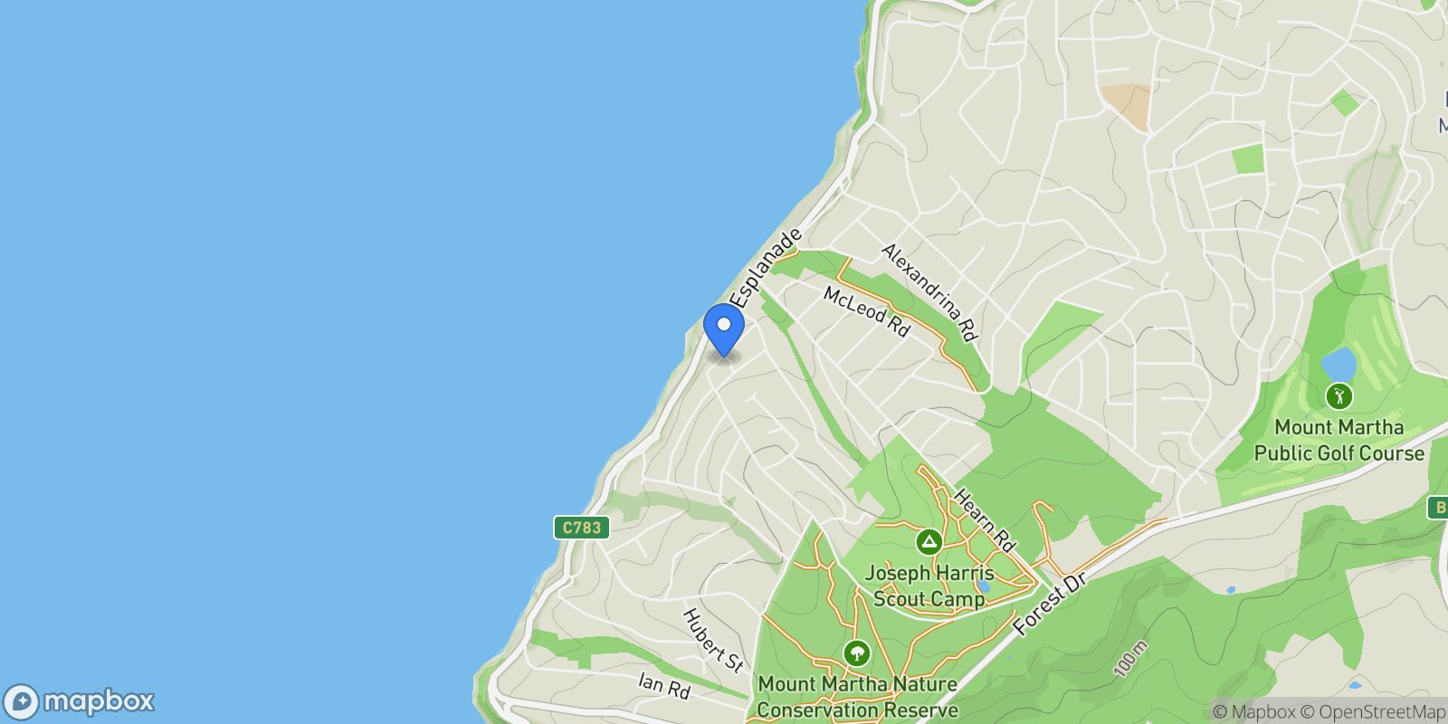 Map showing 2 Byrne St, Mount Martha VIC 3934, Australia, Mount Martha, Victoria, Australia.
