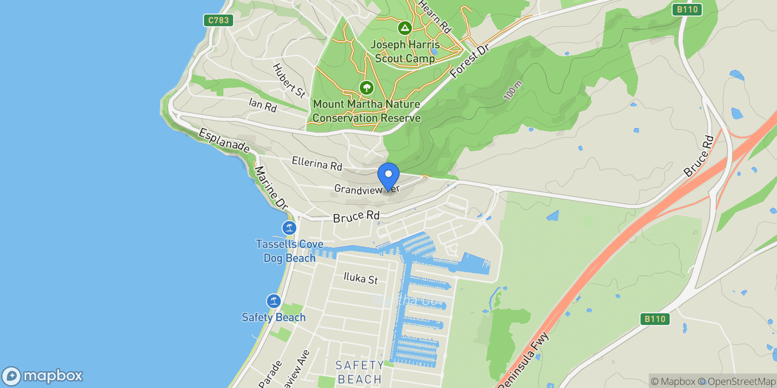 Map showing 82 Grandview Terrace, Mount Martha VIC 3934, Australia, Mount Martha, Victoria, Australia.