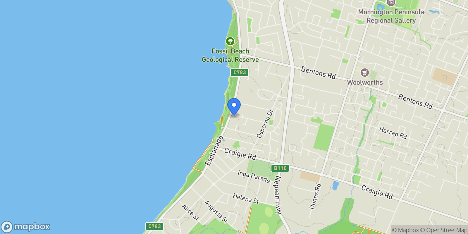 Map showing 2C Shanns Ave, Mount Martha VIC 3934, Australia, Mount Martha, Victoria, Australia.