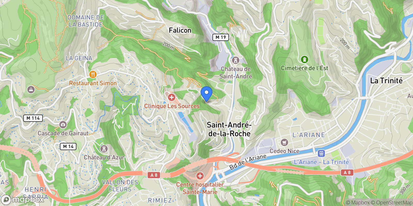 Map showing Saint-André-de-la-Roche, Provence-Alpes-Côte d'Azur, France.