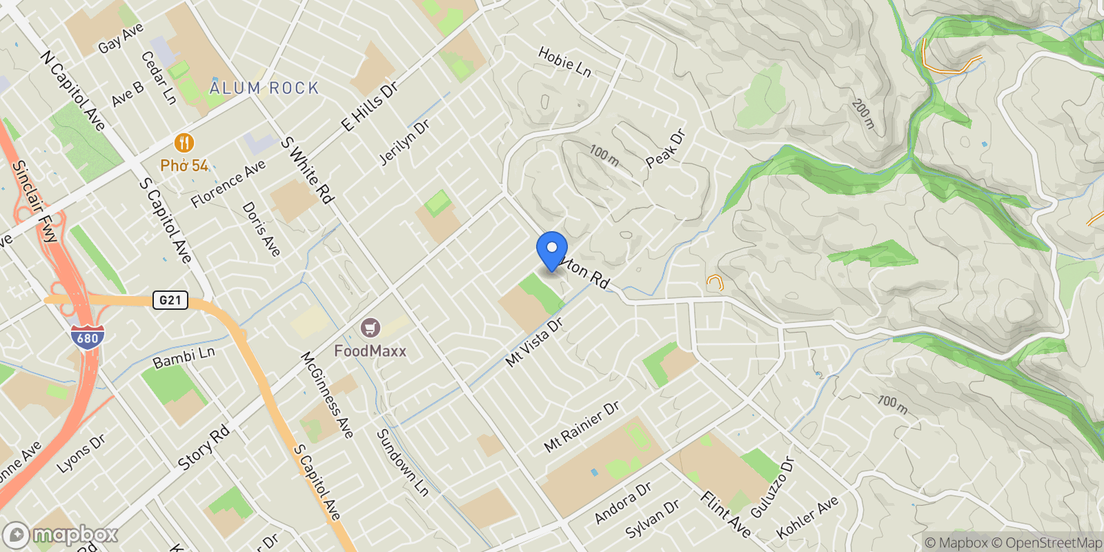 Map showing 1310 Park Pleasant Circle, San Jose, California, United States.