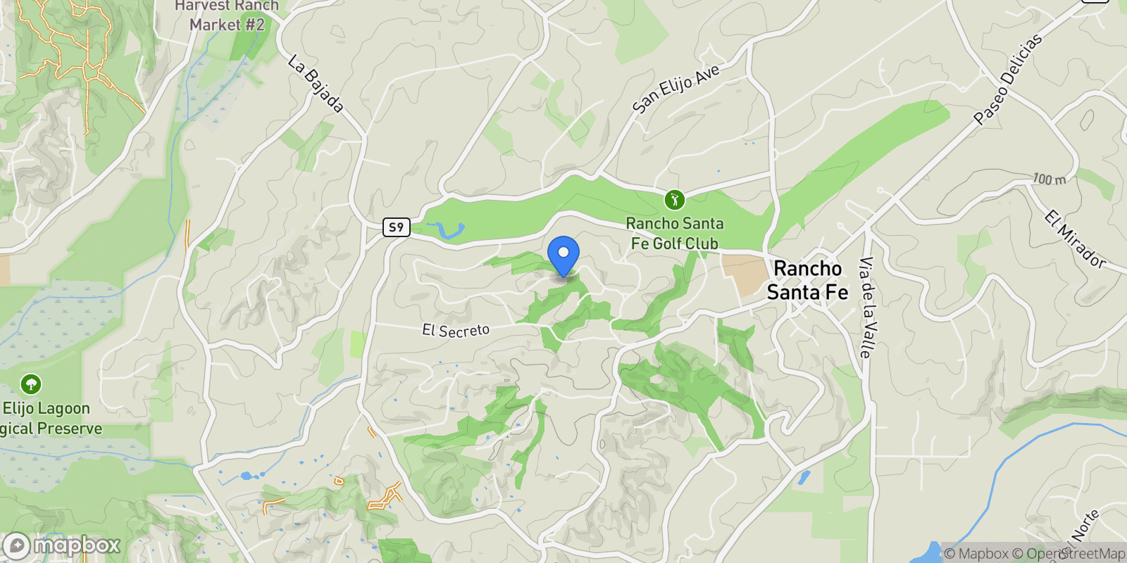 Map showing 5465 Avenida Maravillas, Rancho Santa Fe, California, United States.