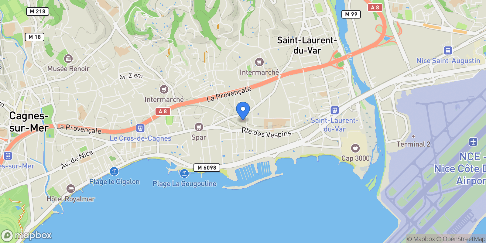 Map showing St-Laurent-du-Var, Provence-Alpes-Côte d'Azur, France.