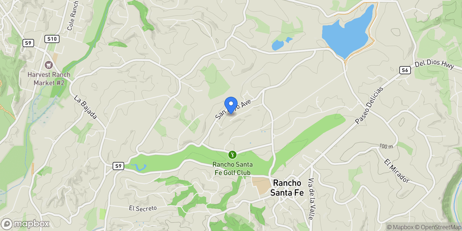 Map showing 5618 Loma Verde Dr, Rancho Santa Fe, California, United States.