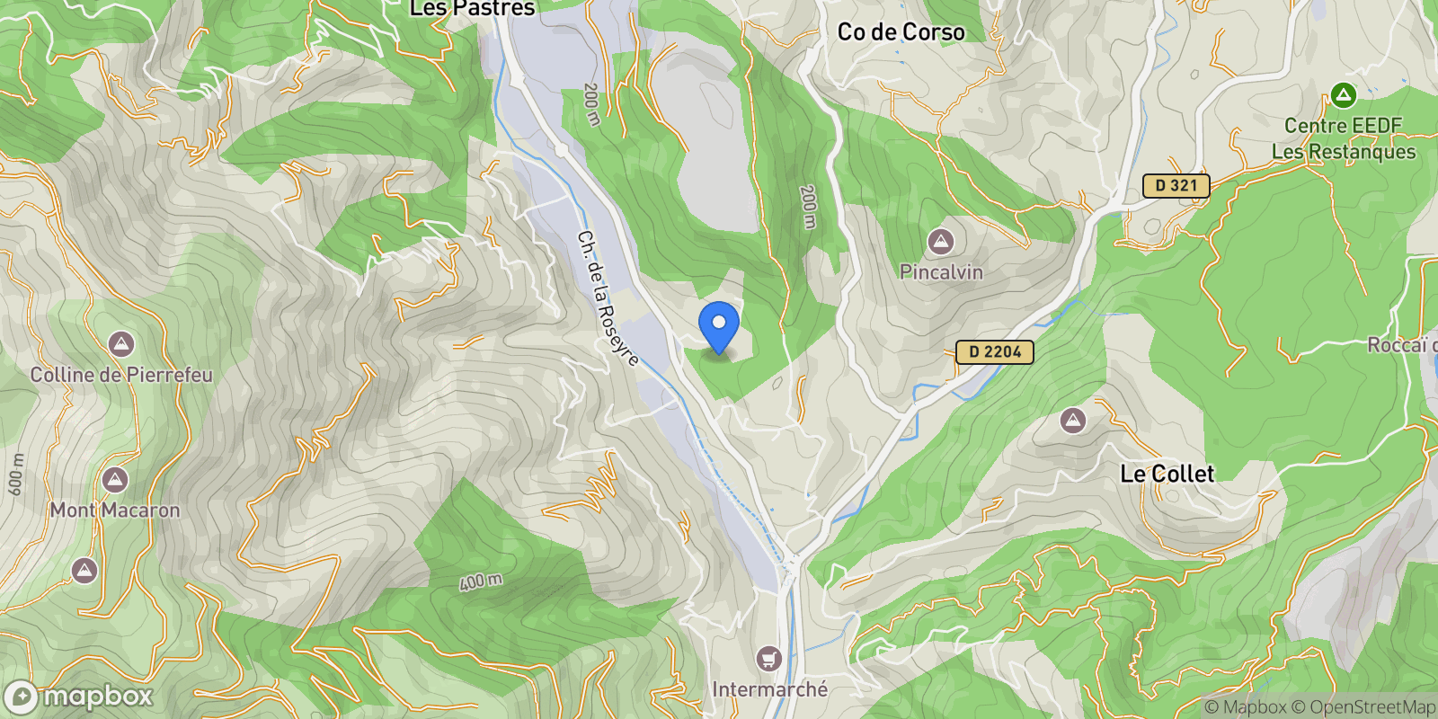 Map showing Chemin du Crouzelier, Contes, Provence-Alpes-Côte d'Azur, France.