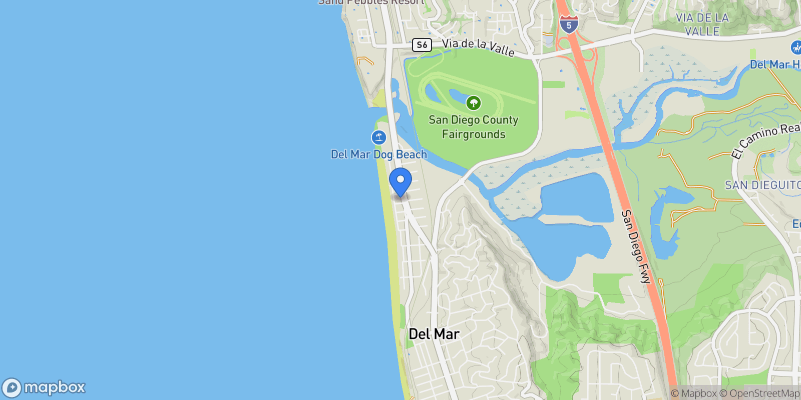 Map showing 2402 Camino Del Mar, Del Mar, California, United States.