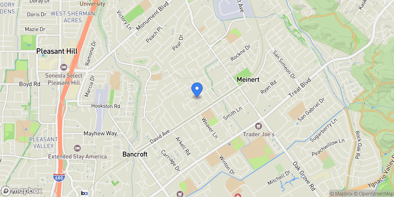 Map showing 1766 Risdon Rd, Concord, California, United States.
