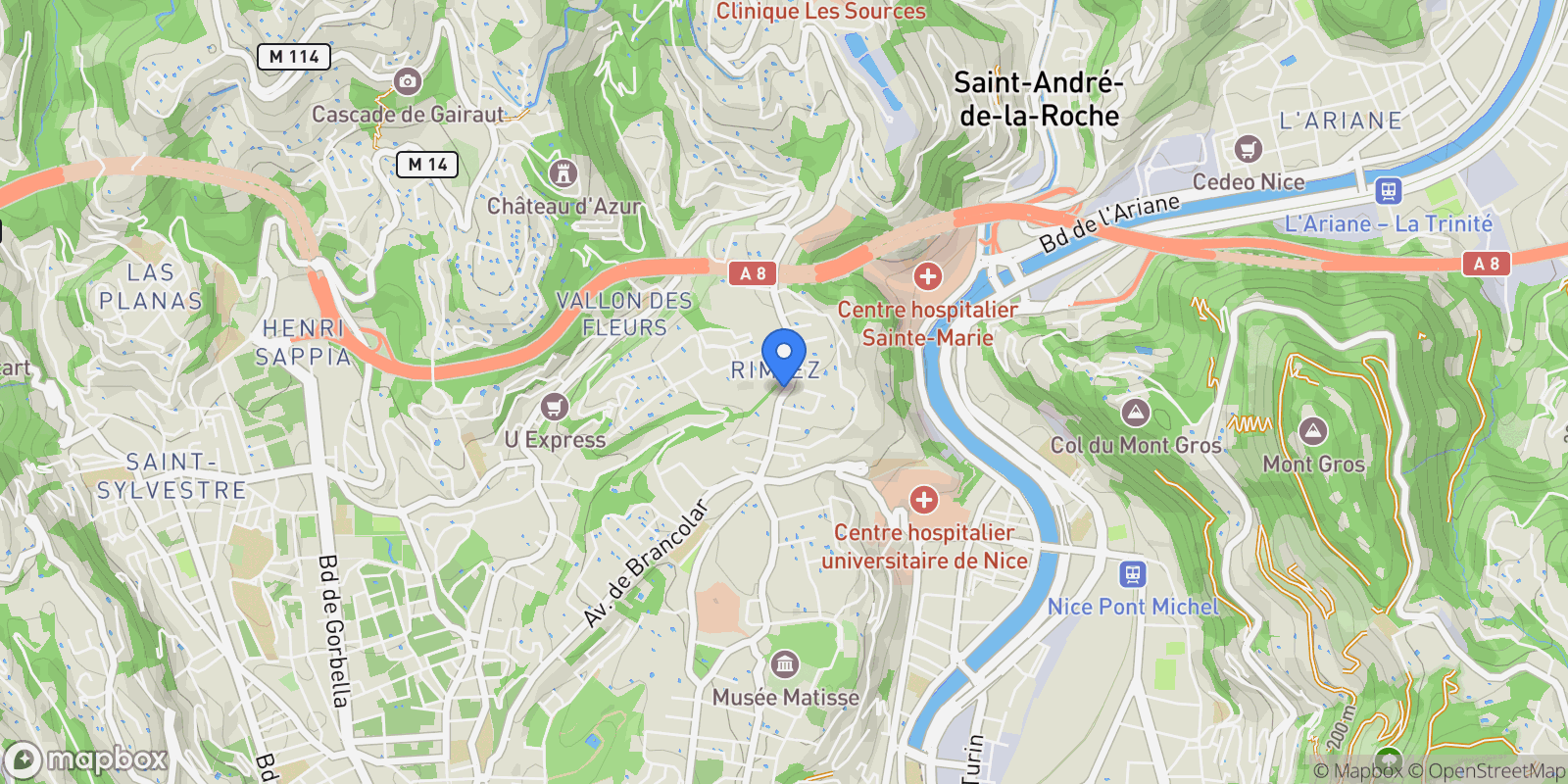 Map showing 31 Avenue Cap de Croix, Nice, Provence-Alpes-Côte d'Azur, France.