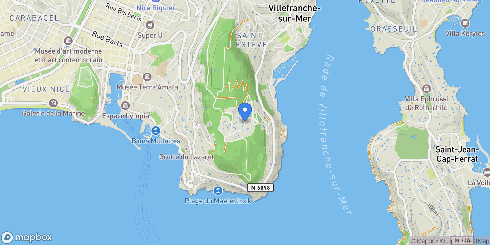 Map showing 93 Avenue des Hespérides, Nice, Provence-Alpes-Côte d'Azur, France.