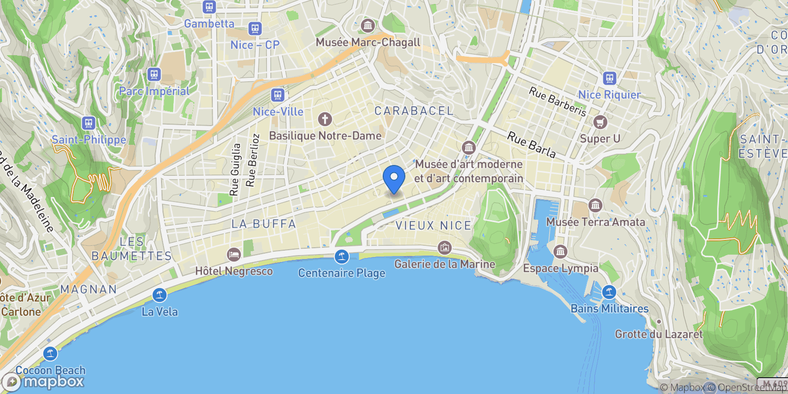 Map showing 6 Rue Docteur Jacques Guidoni, Nice, Provence-Alpes-Côte d'Azur, France.