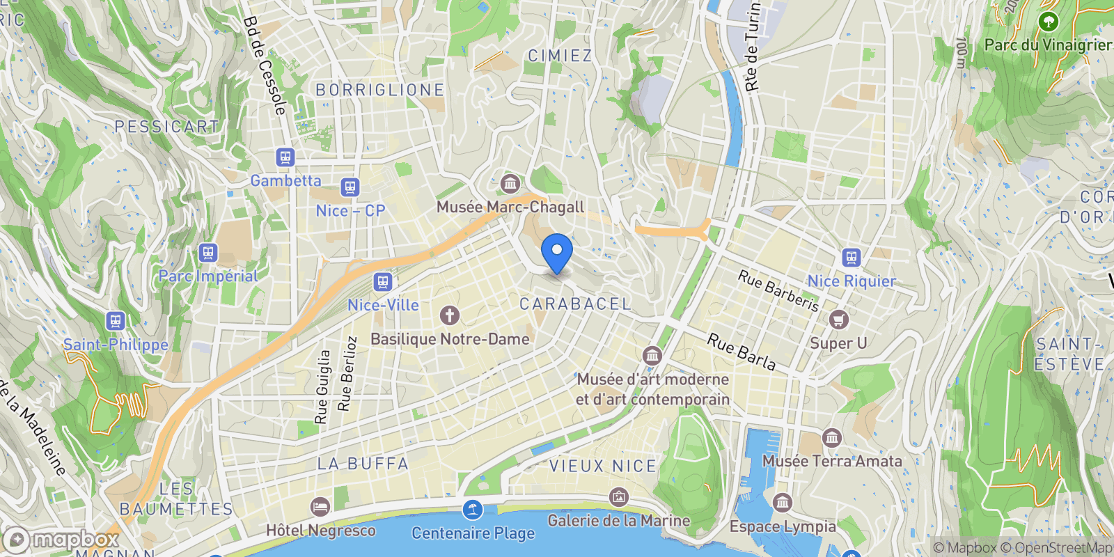 Map showing 7 Avenue Desambrois, Nice, Provence-Alpes-Côte d'Azur, France.