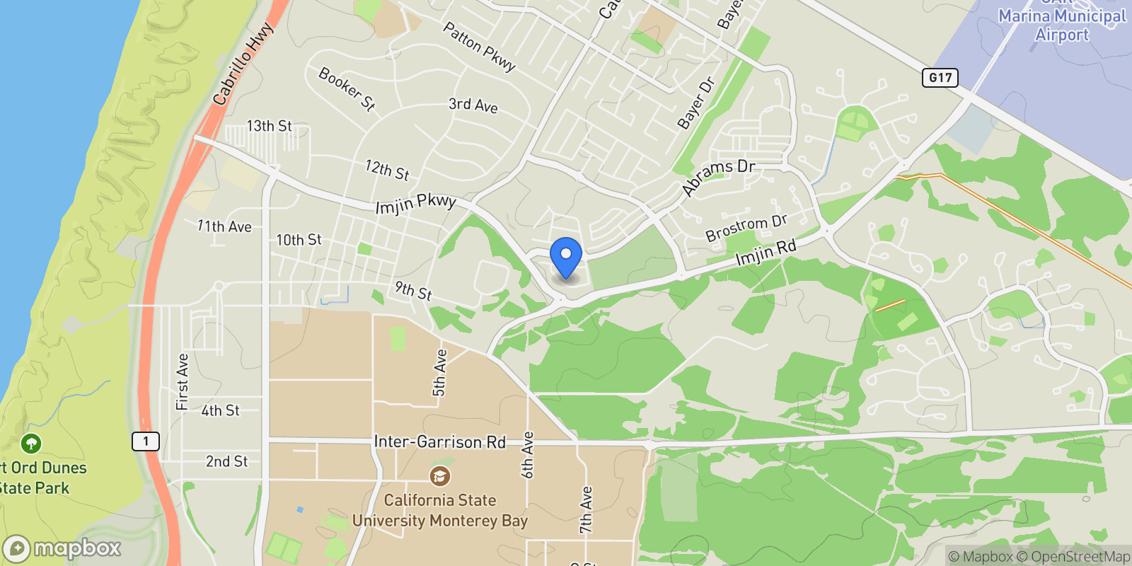 Map showing 481 Logan Way, Marina, California, United States.