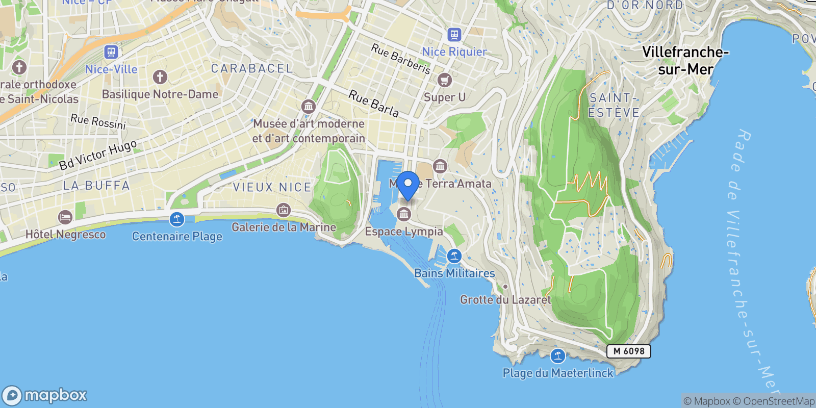 Map showing 50 Boulevard Stalingrad, Nice, Provence-Alpes-Côte d'Azur, France.