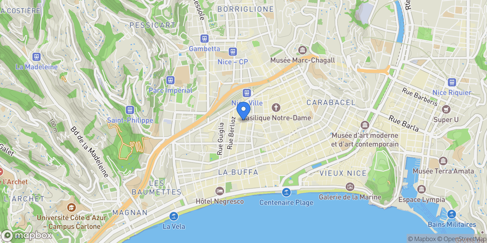 Map showing 32 Avenue Georges Clemenceau, Nice, Provence-Alpes-Côte d'Azur, France.