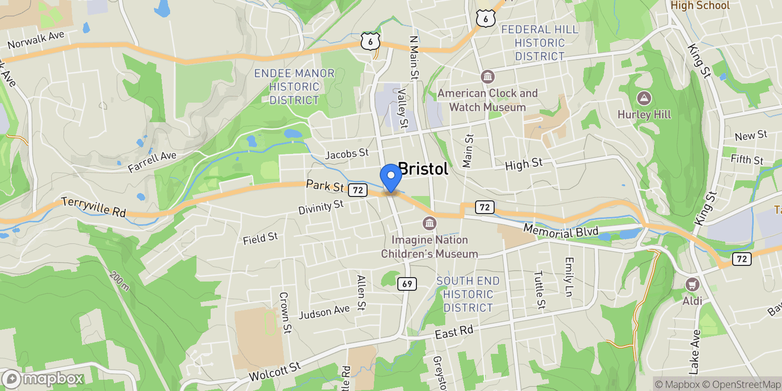 Map showing 11 Units, Bristol, Connecticut, United States.