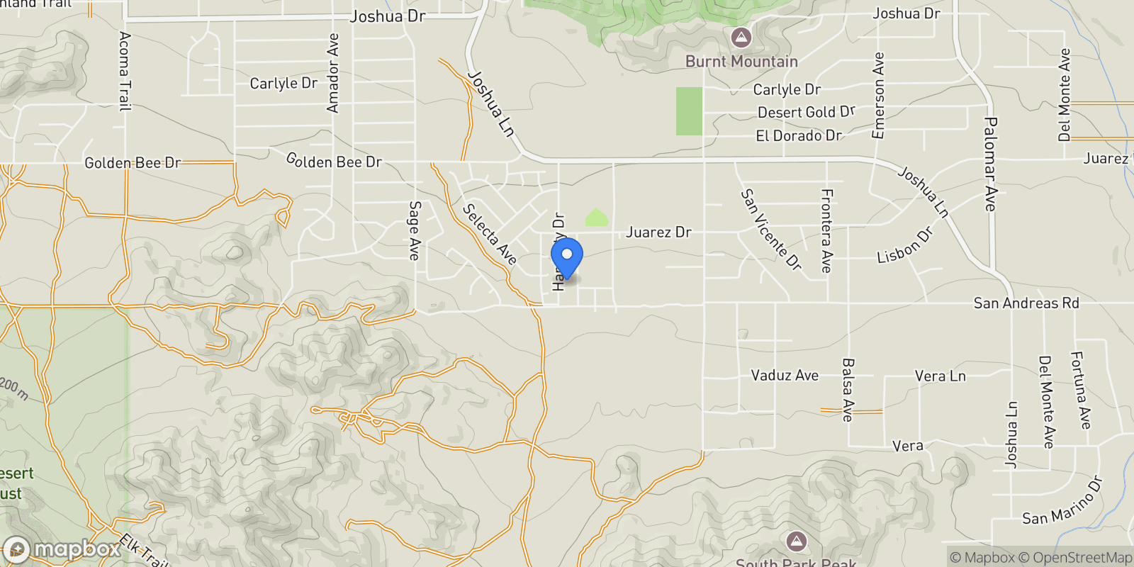 Map showing 8837 Hardesty Drive Drive, Yucca Valley, California, United States.
