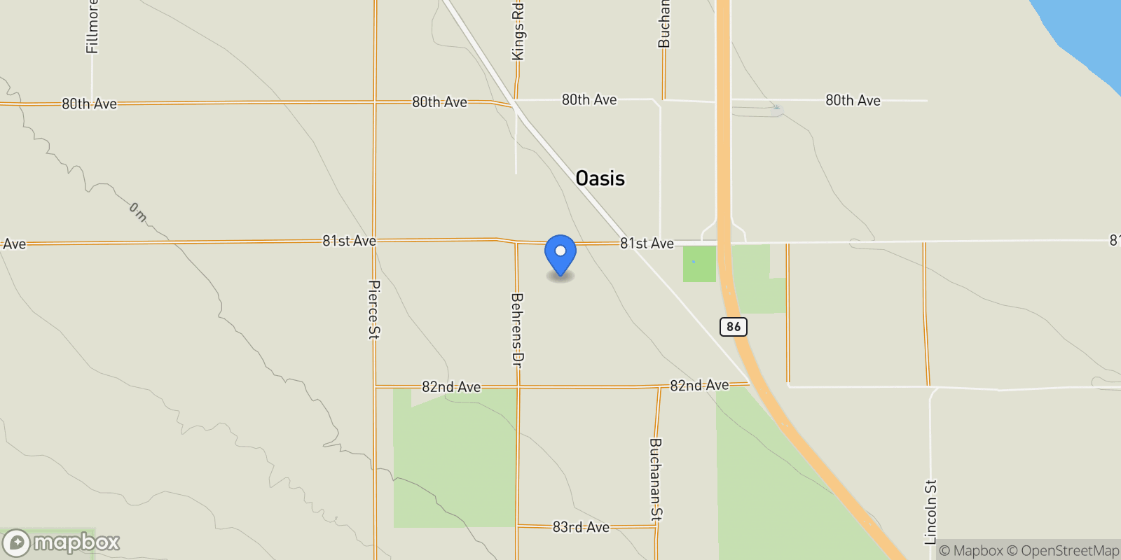 Map showing 89635 81st Avenue, Thermal, California, United States.