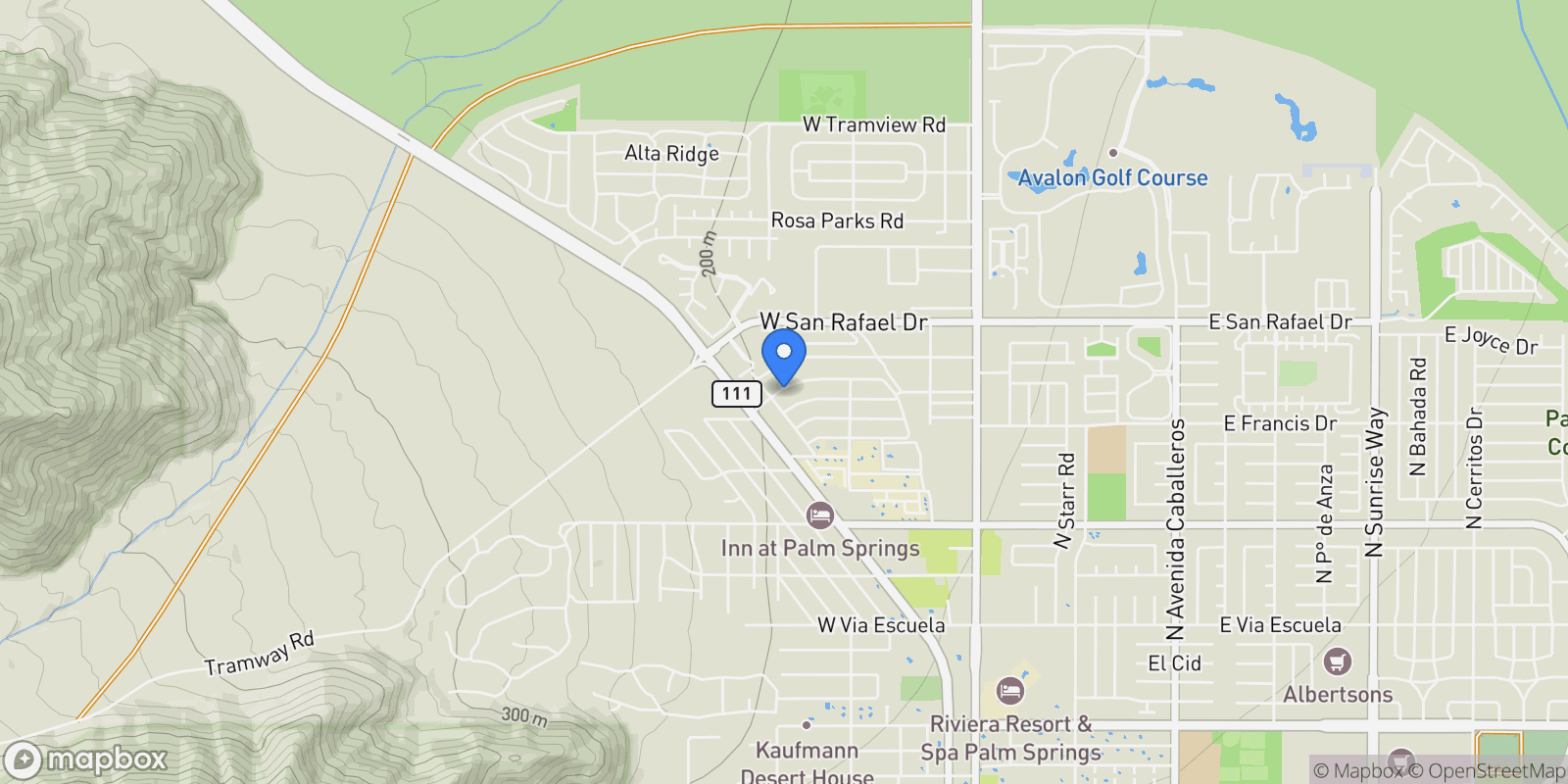 Map showing 565 W Yorba Road, Palm Springs, California, United States.