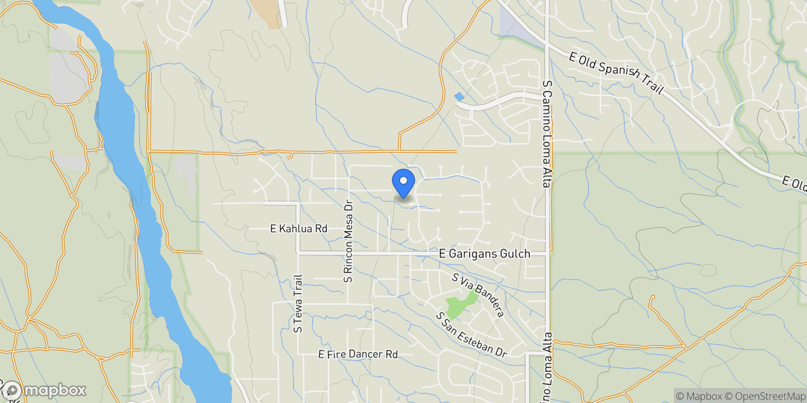 Map showing 13714 E Placita Copechi, Vail, Arizona, United States.