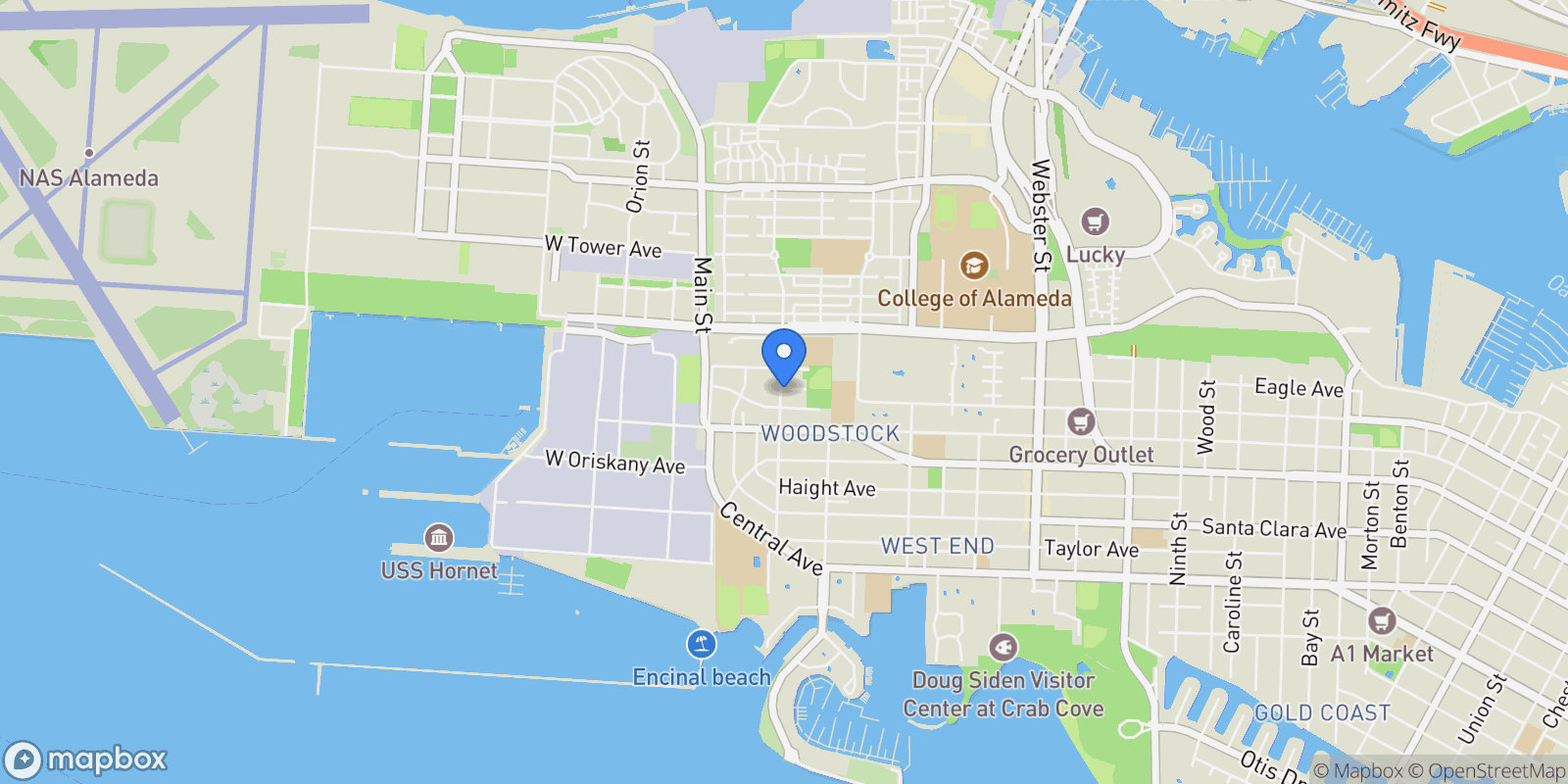 Map showing 1820 3rd St, Alameda, California, United States.
