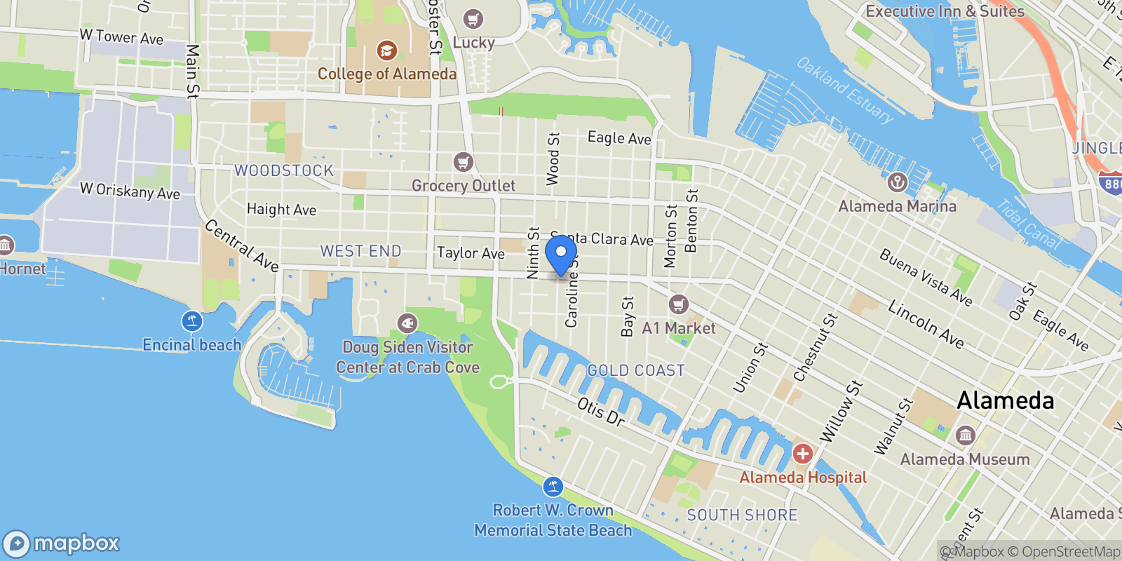 Map showing Alameda, California, United States.