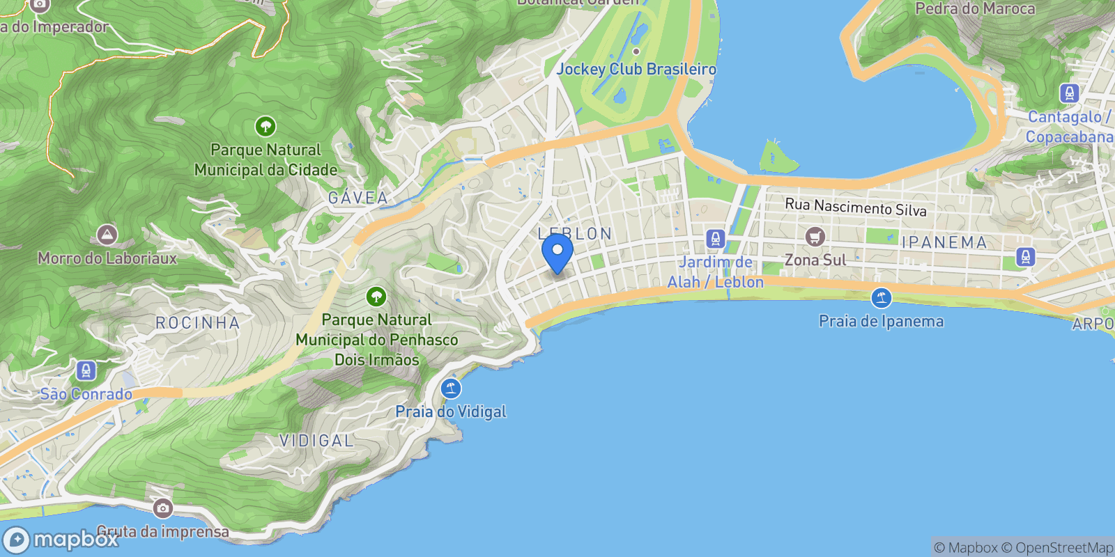 Map showing Rua Rainha Guilhermina Leblon, Rio de Janeiro, RJ 22441-120, Rio de Janeiro, State of Rio de Janeiro, Brazil.